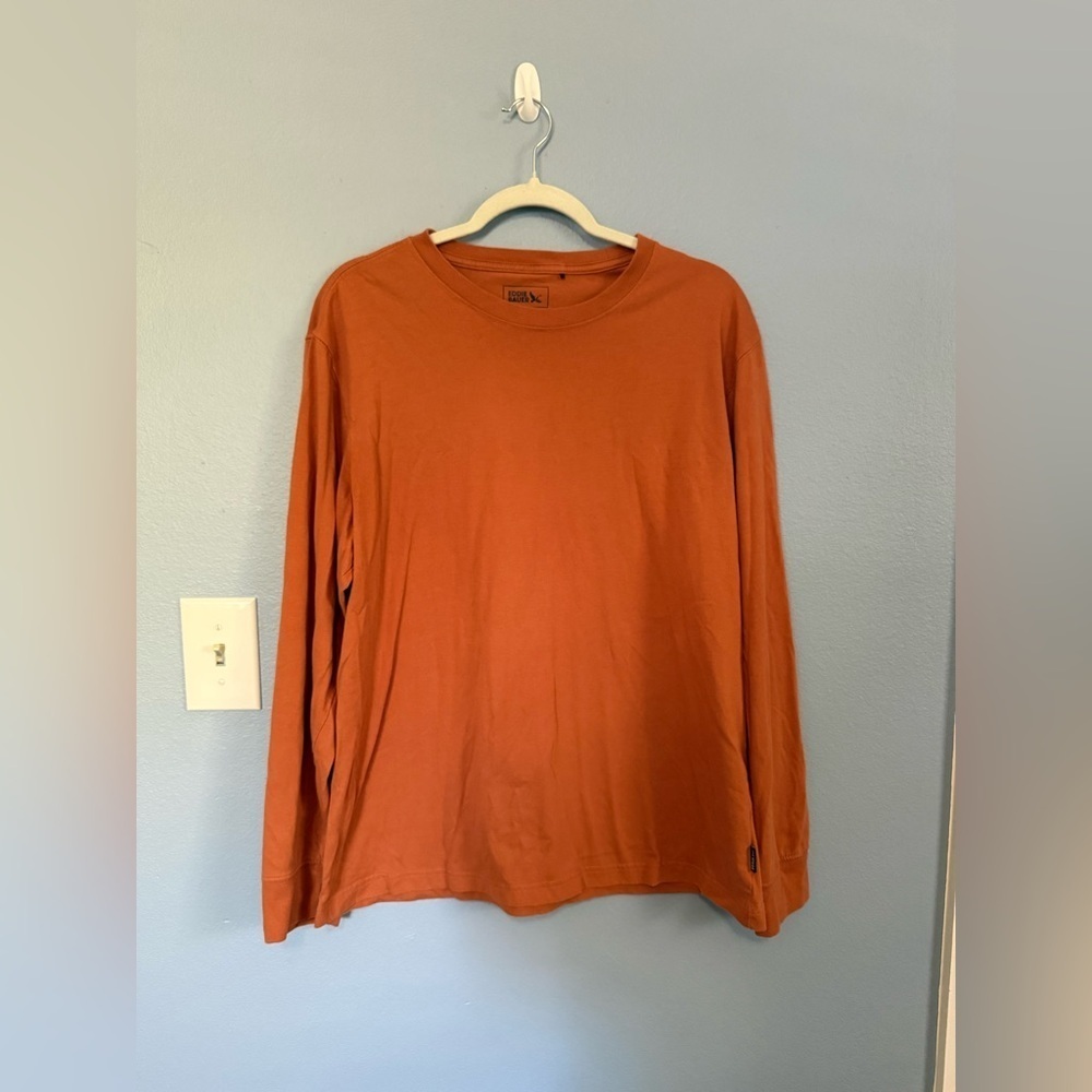 Eddie Bauer burnt orange Men's Long Sleeve Crewneck T-Shirt Mens Xl